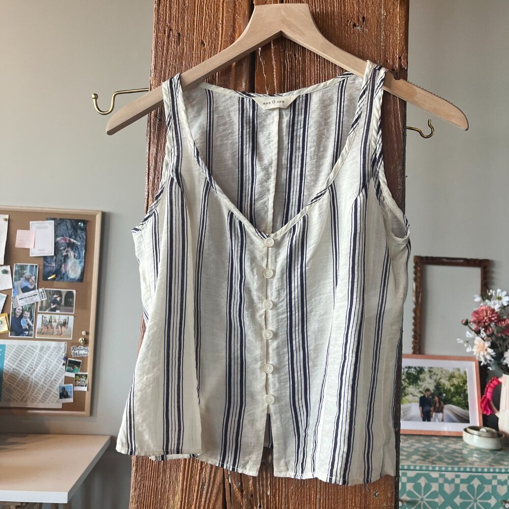 Striped silk tank top, Size XS